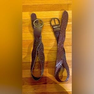 Anthropologie Women’s Set of Two Braided Belts Brown OS